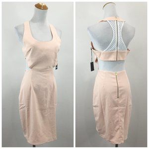 NWT NBD X NAVEN TWINS Revolve Relaxed Fit Cut Out Midriff Lace Racerback Dress